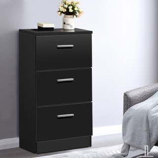 Costway Κομοδίνο με 3 Συρτάρια από Μοριοσανίδα 38 x 67 x 35cm Μαύρο... Costway Κομοδίνο με 3 Συρτάρια από Μοριοσανίδα 38 x 67 x 35cm Μαύρο...