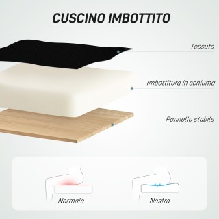 HOMCOM Περιστρεφόμενη Καρέκλα με Δακτύλιο Υποπόδιο και Καμπύλη Πλάτ...