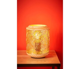 Ostaria Λάμπα μεταλλική ξύλινη Minhy χρυσή E27 max.40w -34110