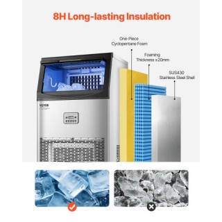 VEVOR Επαγγελματική Παγομηχανή Ελεύθερης Τοποθέτησης 90lbs/24H SYYT...
