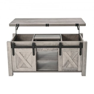 VEVOR Τραπεζάκι Σαλονιού Ρουστίκ με Κρυφή Αποθήκη, Δρυς KFZ394INCHZ...