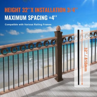 Σιδερένια Κάγκελα Σκάλας VEVOR, 101τμχ, Μαύρο Σατινέ YXKLGZ32YC10P... Σιδερένια Κάγκελα Σκάλας VEVOR, 101τμχ, Μαύρο Σατινέ YXKLGZ32YC10P...