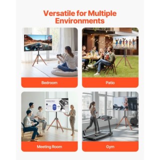 VEVOR Τρίποδο Βάση Τηλεόρασης με Ξύλινα Πόδια για Οθόνες 40-65 ιντσ...