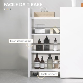 HOMCOM Κινητό Έπιπλο Μπάνιου Εξοικονόμησης Χώρου 3 Επιπέδων με Συρό... HOMCOM Κινητό Έπιπλο Μπάνιου Εξοικονόμησης Χώρου 3 Επιπέδων με Συρό...