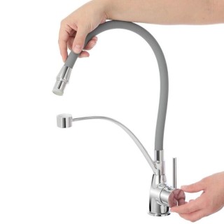 BAKAJI Μπαταρία Νιπτήρα Διπλής Λειτουργίας με Μαύρο Ματ Σιλικονούχο...