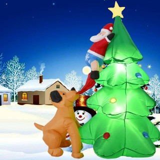 BAKAJI Φουσκωτό Χριστουγεννιάτικο Δέντρο με Άγιο Βασίλη και Σκύλο 1...