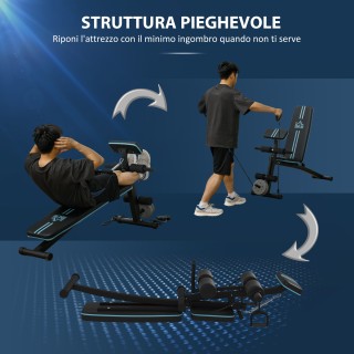 HOMCOM Πτυσσόμενος Πολυλειτουργικός Πάγκος με Ρυθμιζόμενη Πλάτη σε ...