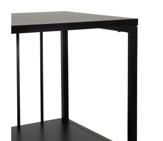 Ostaria Ραφιέρα ξύλινη Berlin μαύρη με μεταλλικά πόδια -36086