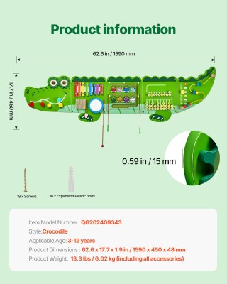 Πάνελ Δραστηριοτήτων Τοίχου – Κροκόδειλος με 9 Δραστηριότητες Monte... Πάνελ Δραστηριοτήτων Τοίχου – Κροκόδειλος με 9 Δραστηριότητες Monte...
