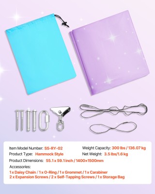 VEVOR Αιώρα Διπλής Στρώσης για Παιδιά με 360° Περιστροφή, Μέγιστο Φ...