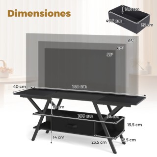 Costway Μαύρο Σταντ Τηλεόρασης 65 με 3 Επίπεδα και LED Φώτα HV10753... Costway Μαύρο Σταντ Τηλεόρασης 65 με 3 Επίπεδα και LED Φώτα HV10753...