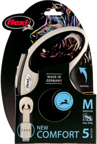 Πτυσσόμενο Λουρί/Οδηγός Σκύλου Ιμάντας Comfort SM Μαύρο 5m έως 15kg...