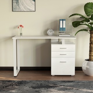 BAKAJI Γραφείο Συρταριέρα Τραπέζι Υπολογιστή Ατσάλι Ξύλο Λευκό Φρα... BAKAJI Γραφείο Συρταριέρα Τραπέζι Υπολογιστή Ατσάλι Ξύλο Λευκό Φρα...