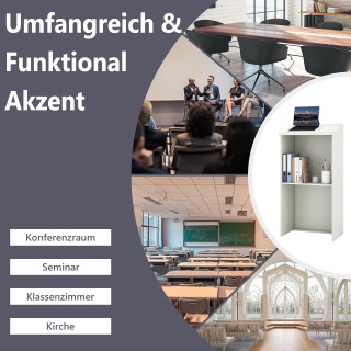 Costway Λευκό Ρυθμιζόμενο Αναλόγιο Ομιλητή 116,5 cm x 40 cm x 58 cm...