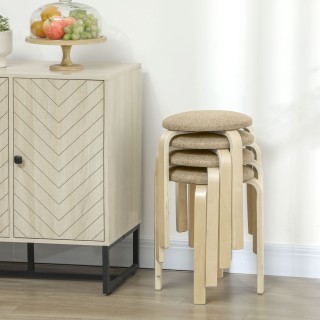 HOMCOM Σετ 4 Στοιβαζόμενα και Επενδεδυμένα Σκαμπό με Κάλυμμα Υφάσμα... HOMCOM Σετ 4 Στοιβαζόμενα και Επενδεδυμένα Σκαμπό με Κάλυμμα Υφάσμα...