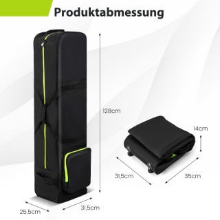 Costway Αδιάβροχη Μαλακή Τσάντα Γκολφ με Ρόδες & Φερμουάρ & Κλειδί ...