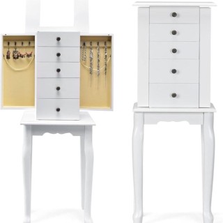 Ξύλινη Κοσμηματοθήκη Μπιζουτιέρα COSTWAY JV11044WH Ξύλινη Κοσμηματοθήκη Μπιζουτιέρα COSTWAY JV11044WH