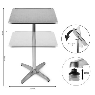 BAKAJI Μπαρ Μπιστρό Τραπεζάκι Υψηλό Πτυσσόμενο Αλουμινίου Τετράγων... BAKAJI Μπαρ Μπιστρό Τραπεζάκι Υψηλό Πτυσσόμενο Αλουμινίου Τετράγων...