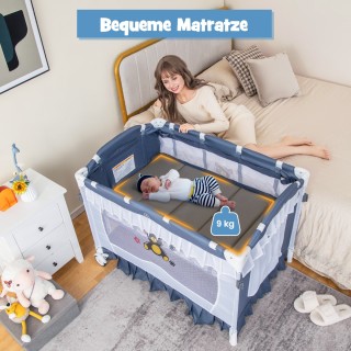 Costway Πολυλειτουργικό Βρεφικό Κρεβάτι 4-σε-1 με Διαστάσεις 66 x 9...