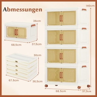 Costway Κουτί Αποθήκευσης με Ρόδες και Διάφανες Πόρτες, Πτυσσόμενο ... Costway Κουτί Αποθήκευσης με Ρόδες και Διάφανες Πόρτες, Πτυσσόμενο ...