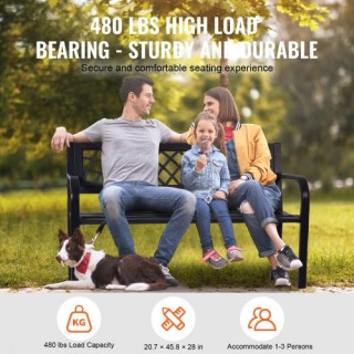 VEVOR  Μεταλλικό Παγκάκι 46, 480 lbs, με Πλάτη & Μπράτσα για Κήπο/Π...