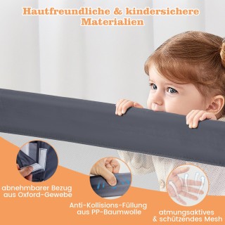 Costway  Πτυσσόμενο Κάγκελο Κρεβατιού με Ρυθμιζόμενους Ιμάντες 150 ...