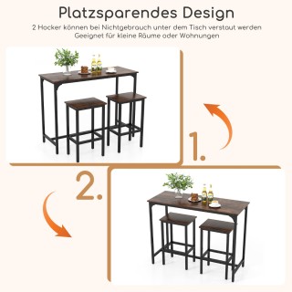 Σετ Ψηλού Τραπεζιού 3 Τεμαχίων με Ρουστίκ Βιομηχανικό Στυλ και Μετα... Σετ Ψηλού Τραπεζιού 3 Τεμαχίων με Ρουστίκ Βιομηχανικό Στυλ και Μετα...