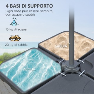 Outsunny Εκκεντρωμένη Ομπρέλα με 6 Ακτίνες, Μανιβέλα και Σταυρωτή Β... Outsunny Εκκεντρωμένη Ομπρέλα με 6 Ακτίνες, Μανιβέλα και Σταυρωτή Β...