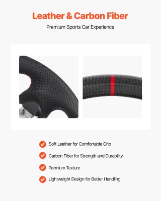 VEVOR Τιμόνι D-Type από Ανθρακονήματα για Nissan 370Z (2008-2020), ...