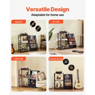 VEVOR Πικάπ 3 Επιπέδων με LED Φωτισμό & USB Θύρες Μεταλλικό Ράφι Βι...