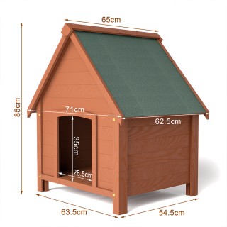 BAKAJI Ξύλινο Σπιτάκι για Σκύλους Εξωτερικού Χώρου με Ανοιγόμενη Στ...
