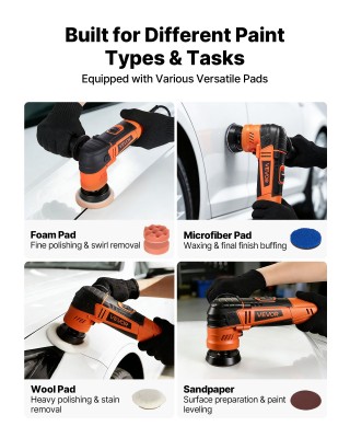 VEVOR Περιστροφικό Αλοιφαδόρο Αυτοκινήτου 600W με 6 Ταχύτητες 1000-... VEVOR Περιστροφικό Αλοιφαδόρο Αυτοκινήτου 600W με 6 Ταχύτητες 1000-...