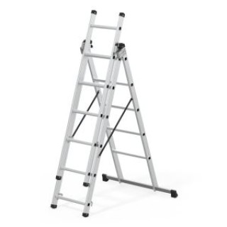 ModernHome Πτυσσόμενη Σκάλα Αλουμινίου με ιμάντες ασφαλείας 150 kg ...