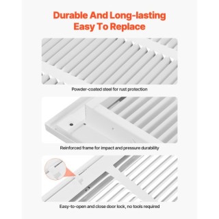 VEVOR Γρίλια Φίλτρου Αέρα για Άνοιγμα Αγωγού 20x20 ιντσών HFGLGZW20...