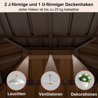 Costway Μεγάλος Ζετ Παβίλιον 354 x 294 cm με Δίχτυ, Κουρτίνα & Ανθε...