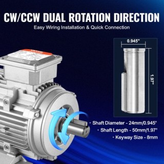 Ηλεκτροκινητήρας VEVOR 2.2KW 3-Φάσεων  TYJLIECDJ300ILW2HV8