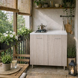 Shally Dogan Κουζίνα 80x60x85εκ Ολμο με 2 Εστίες Χυτοσιδήρου 02001955