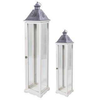 Galileo Σετ 2 διακοσμητικά φανάρια 23x23x103 εκ. και 16x16x69 εκ. γ...