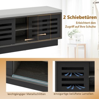 Costway  Διπλή Παπουτσοθήκη με Μαξιλάρι Καθίσματος και Ρυθμιζόμενα ...