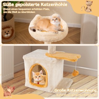 Costway Ξύλινος Ονυχοδρόμιος Δέντρο Γάτας με Πλατφόρμα σε Σχήμα Ψαρ...