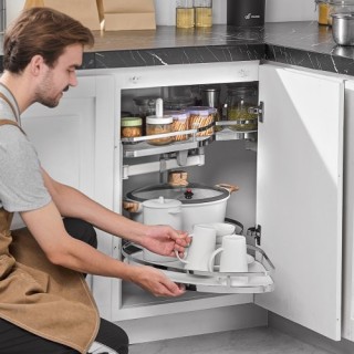 VEVOR  Διπλό Ράφι Γωνιακού Ντουλαπιού με Απαλό Κλείσιμο  MJSNHSPZKD...