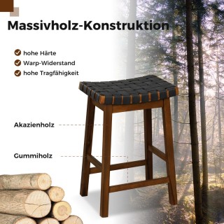 Costway Σετ 2 Εργονομικών Σκαμπό Μπαρ με Πλεκτό Δερματίνη και Ξύλι... Costway Σετ 2 Εργονομικών Σκαμπό Μπαρ με Πλεκτό Δερματίνη και Ξύλι...