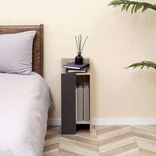 HOMCOM Μοντέρνο Γκρι Κομοδίνο με Ανοιχτό Ράφι, Σετ μοριοσανίδας 2 τ... HOMCOM Μοντέρνο Γκρι Κομοδίνο με Ανοιχτό Ράφι, Σετ μοριοσανίδας 2 τ...