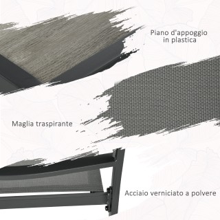 Σετ κήπου με 6 στοιβαζόμενες καρέκλες σε διχτυωτό ύφασμα και τραπέζ... Σετ κήπου με 6 στοιβαζόμενες καρέκλες σε διχτυωτό ύφασμα και τραπέζ...