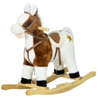 HOMCOM Rocking Horse για Παιδιά 3-6 ετών σε Λούτρινο Παιχνίδι με Ήχ...