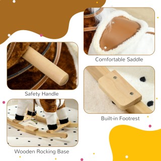 HOMCOM Rocking Horse για Παιδιά 3-6 ετών σε Λούτρινο Παιχνίδι με Ήχ...