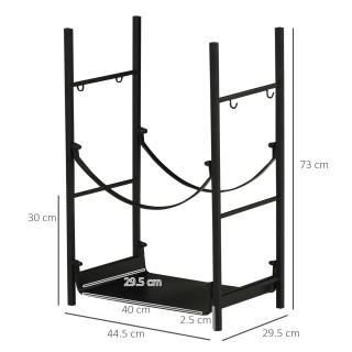 Μεταλλική Ξυλιέρα Τζακιού με Αξεσουάρ 44.5 x 29.5 x 73 cm Outsunny ...