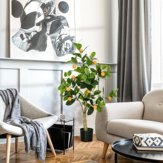 HOMCOM Σετ 2 τεχνητών φυτών λεμονιάς και πορτοκαλιάς 120cm ύψους γι... HOMCOM Σετ 2 τεχνητών φυτών λεμονιάς και πορτοκαλιάς 120cm ύψους γι...