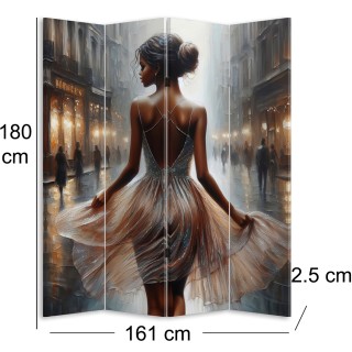 BAKAJI Παραβάν 4 Πάνελ Δομή Ξύλου Εκτύπωση Η Μπαλαρίνα 180 x 161 ε... BAKAJI Παραβάν 4 Πάνελ Δομή Ξύλου Εκτύπωση Η Μπαλαρίνα 180 x 161 ε...