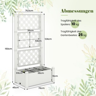 Costway  Ευρύχωρο Κήπος 53 Λίτρων με Ρυθμιζόμενο Σχάρα και Σύστημα ...